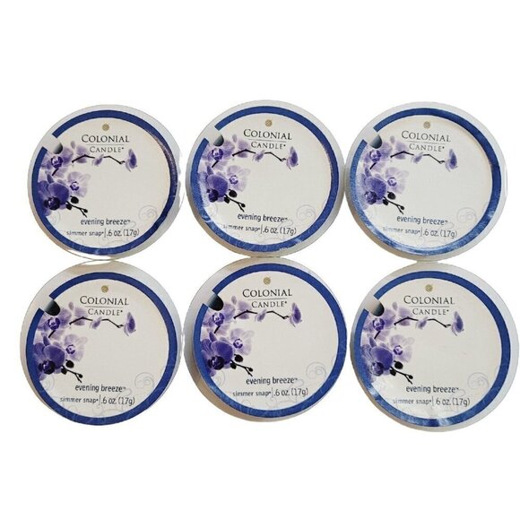 Colonial Candle Wax Simmer Snaps x6 Evening Breeze Discontinued Scent VHTF - Picture 1 of 3